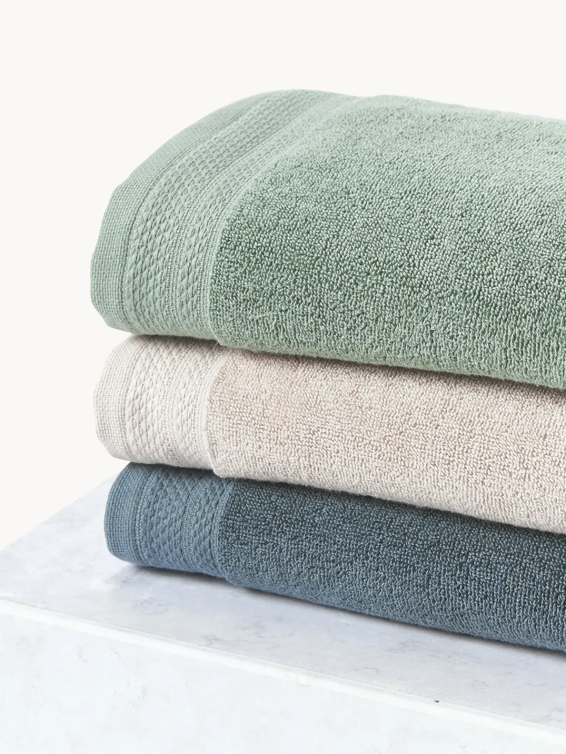 Toallas|Mantas>Westwing Collection Set de toallas de algodón ecológico Premium, tamaños diferentes Azul petróleo
