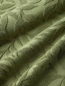 Hot Set de toallas de algodón con relieves Leaf, tamaños diferentes Toallas|Mantas