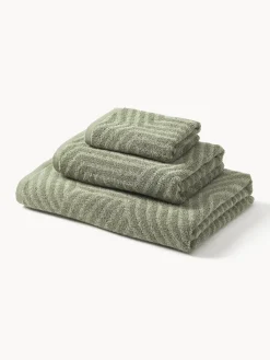 Toallas|Mantas>Westwing Collection Set de toallas Fatu, tamaños diferentes Tonos de verde oliva