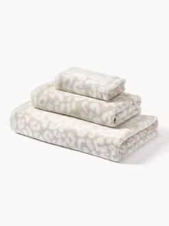 Toallas|Mantas>Westwing Collection Set de toallas Leo, tamaños diferentes Beige, Off White