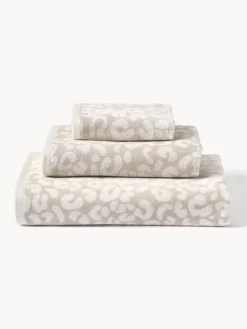 Toallas|Mantas></noscript>Westwing Collection Set de toallas Leo, tamaños diferentes Beige, Off White