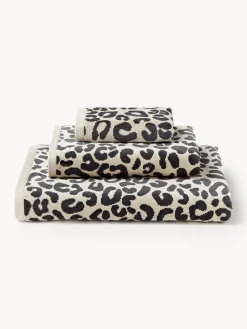 Toallas|Mantas>Westwing Collection Set de toallas Leo, tamaños diferentes Gris antracita, beige claro