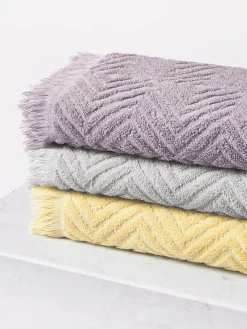 Toallas|Mantas></noscript>Westwing Collection Set de toallas texturizadas Jacqui, tamaños diferentes Gris claro