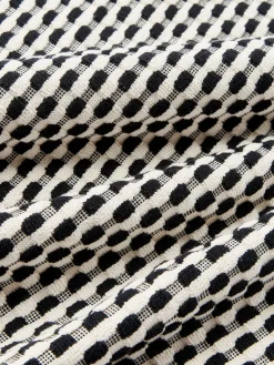 Toallas|Mantas>Westwing Collection Set de toallas texturizadas Juniper, tamaños diferentes Blanco Off White, negro