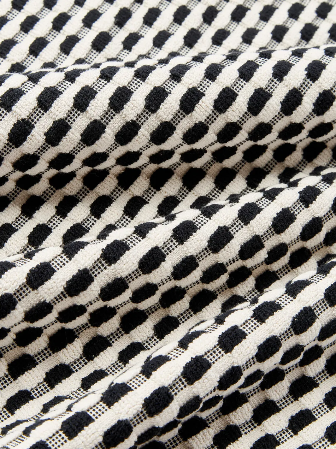 Toallas|Mantas>Westwing Collection Set de toallas texturizadas Juniper, tamaños diferentes Blanco Off White, negro