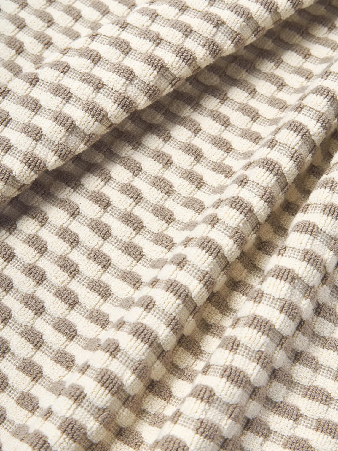 Toallas|Mantas>Westwing Collection Set de toallas texturizadas Juniper, tamaños diferentes Blanco Off White, turrón