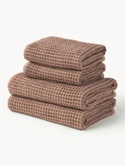 Outlet Set de toallas texturizadas Ines, tamaños diferentes Toallas|Mantas