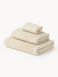 Clearance Set de toallas texturizadas Ines, tamaños diferentes Toallas|Mantas
