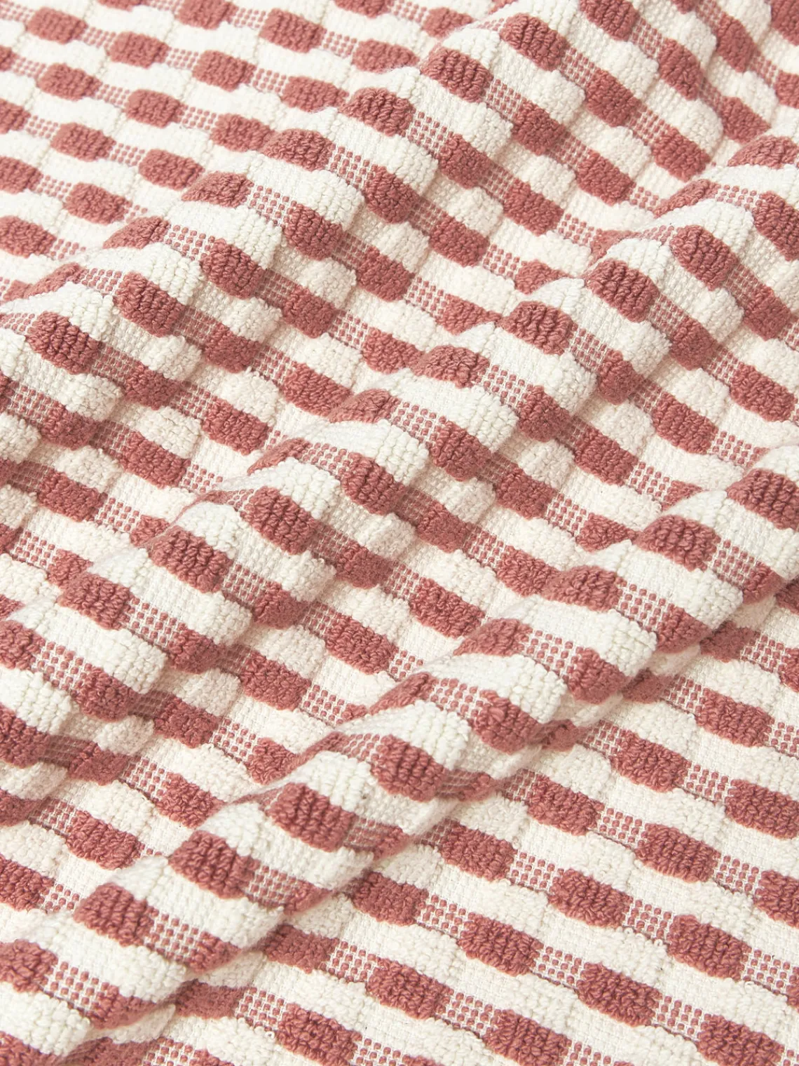 Toallas|Mantas>Westwing Collection Set de toallas texturizadas Juniper, tamaños diferentes Blanco Off White, rosa oscuro