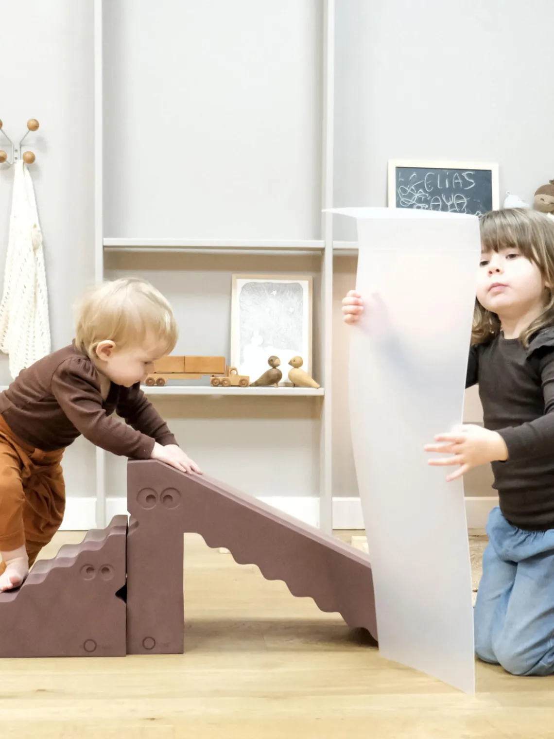 Juguetes A Partir De 1 Año|Decoración Infantil>bObles Set de tobogán y escalada Dino, 2 pzas. Rosa palo, malva