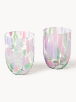 Outlet Set de vasos soplados Big Confetti, 6 uds. Vasos|Vajillas Completas