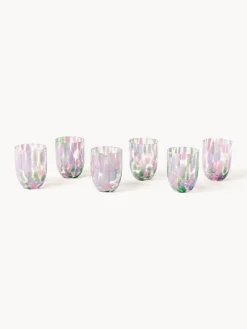 Outlet Set de vasos soplados Big Confetti, 6 uds. Vasos|Vajillas Completas