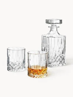 Sale Set de whisky con relieve de cristal George, 3 pzas. Copas De Cóctel|Vajillas Completas