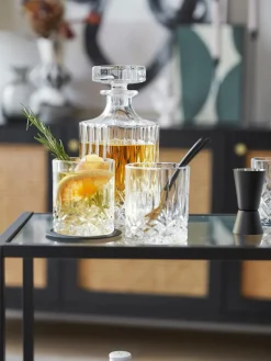 Sale Set de whisky con relieve de cristal George, 3 pzas. Copas De Cóctel|Vajillas Completas