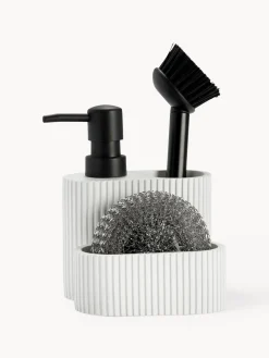 Escurreplatos|Almacenaje De Cocina>Andrea House Set lavavajillas con cepillo Poly, 3 pzas. Blanco mate