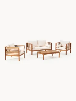 Hot Set lounge para exterior de madera de acacia Bo, 4 pzas. Conjuntos Jardín|Muebles De Jardín