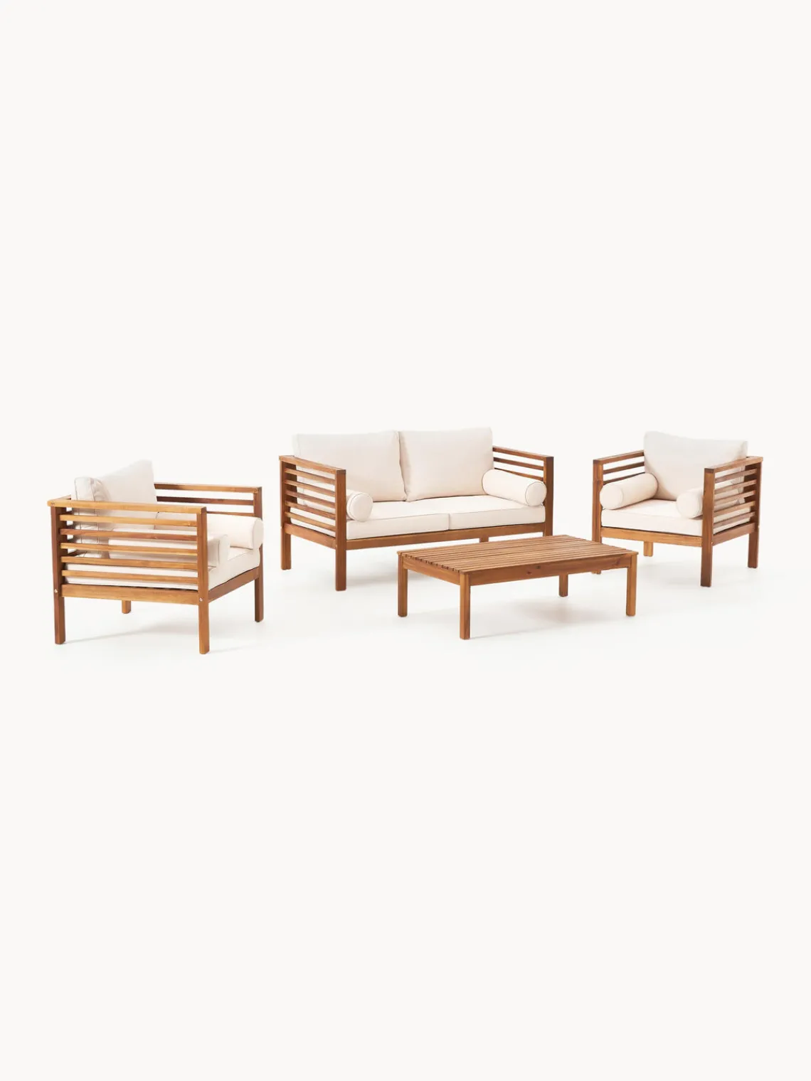 Hot Set lounge para exterior de madera de acacia Bo, 4 pzas. Conjuntos Jardín|Muebles De Jardín