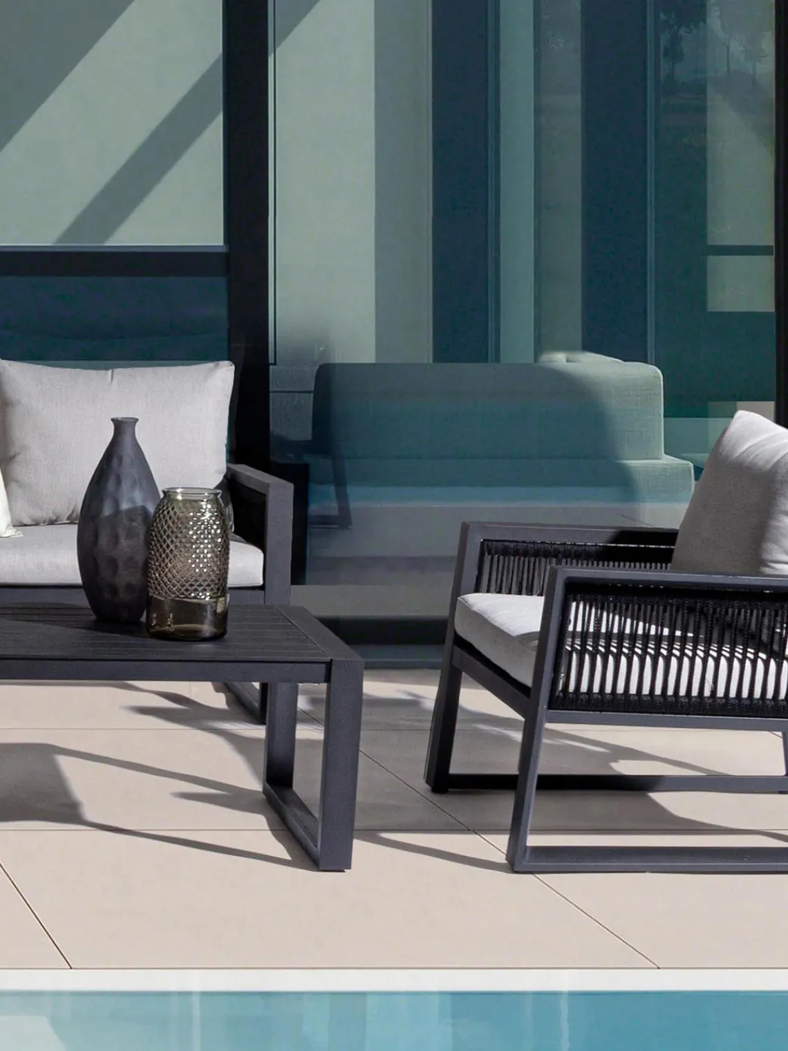 Conjuntos Jardín|Muebles De Jardín>Bizzotto Set lounge para exterior Captiva, 4 pzas.