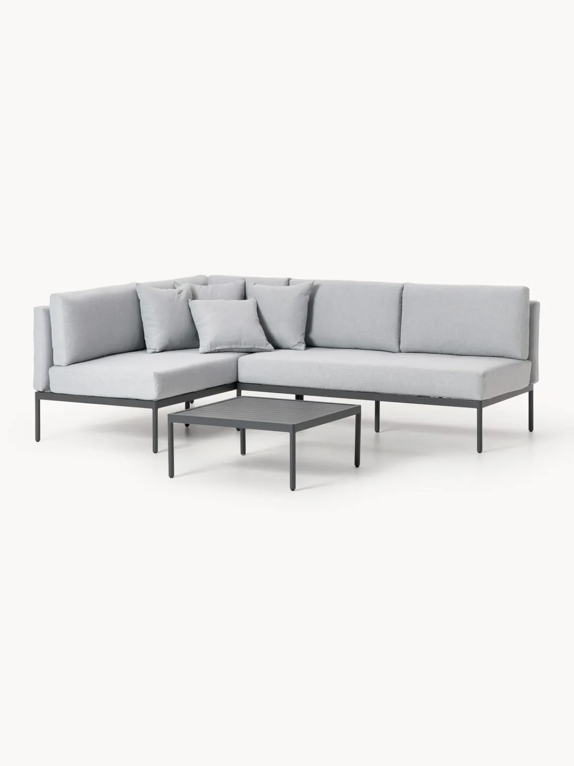 Conjuntos Jardín|Muebles De Jardín>Westwing Collection Set lounge para exterior Linden, 2 pzas. Gris oscuro, gris claro