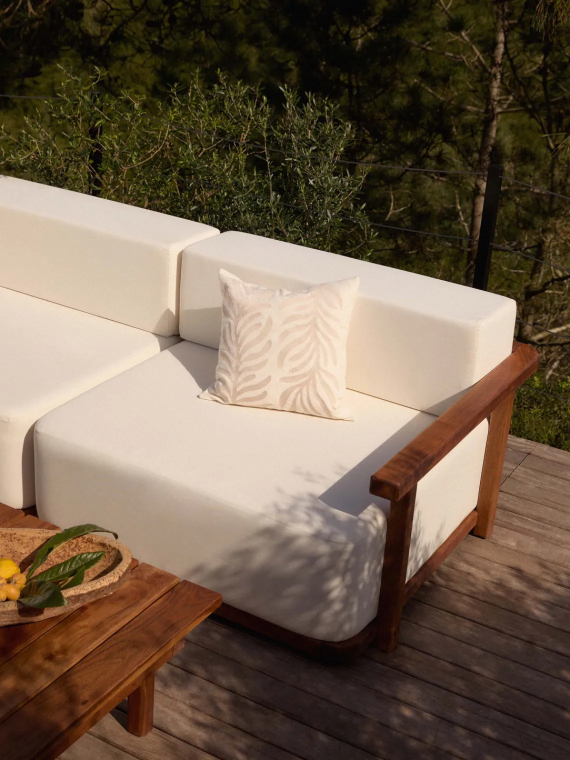 New Set lounge para exterior de madera de acacia Matheus, 4 pzas. Conjuntos Jardín|Muebles De Jardín