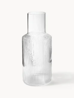 Jarras De Agua|Vajillas Completas></noscript>Ferm Living Set pequeño de jarra de agua soplada con vaso Ripple, 2 pzas. Transparente brillante