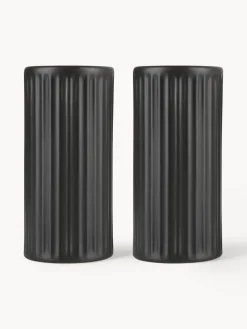 Molinillos De Especias|Molinillos De Especias>Aida Set salero y pimentero Groove, 2 pzas. Negro mate