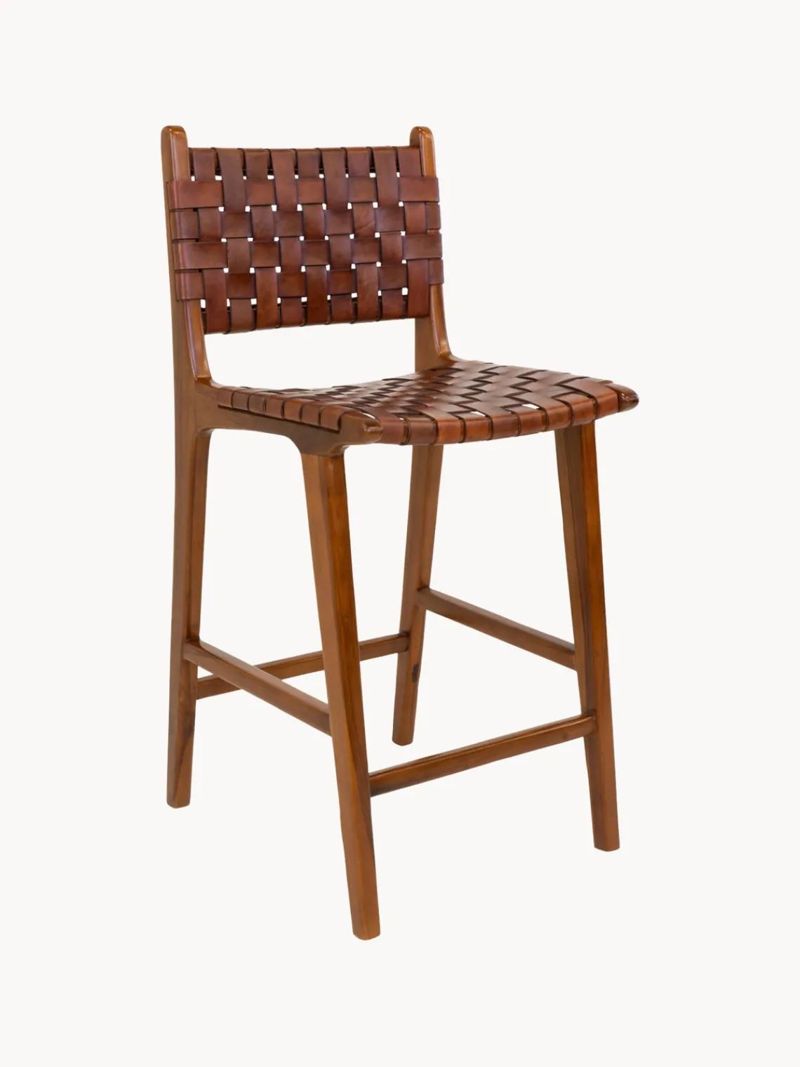 Hot Silla alta de madera de teca tejida Perugia Taburetes Altos|Sillas