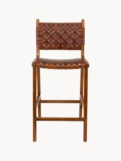 Hot Silla alta de madera de teca tejida Perugia Taburetes Altos|Sillas