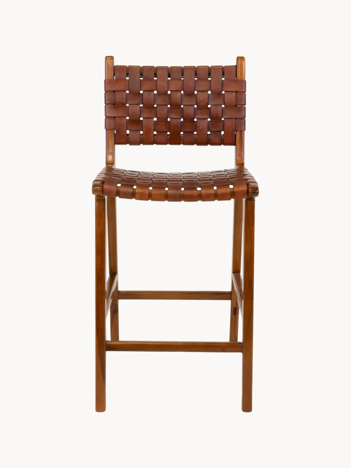 Hot Silla alta de madera de teca tejida Perugia Taburetes Altos|Sillas