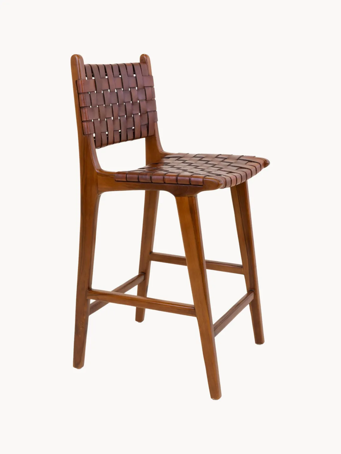 Hot Silla alta de madera de teca tejida Perugia Taburetes Altos|Sillas