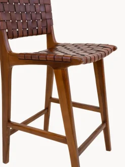 Hot Silla alta de madera de teca tejida Perugia Taburetes Altos|Sillas