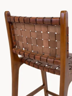 Hot Silla alta de madera de teca tejida Perugia Taburetes Altos|Sillas