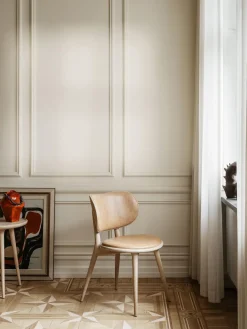 Sillas De Madera|Sillas>Mater Silla artesanal de cuero y madera Rock Cuero beige, madera de roble clara