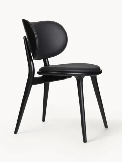 Sillas De Madera|Sillas>Mater Silla artesanal de cuero y madera Rock Cuero negro, negro
