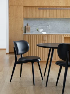 Sillas De Madera|Sillas>Mater Silla artesanal de cuero y madera Rock Cuero negro, negro