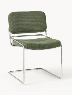 Sillas>Westwing Collection Silla basculante de cuerda Don Cuerda verde oscuro, plateado brillante