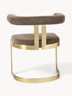 Sillas></noscript>Westwing Collection Silla cantilever tapizada Gianni Tejido turrón, dorado
