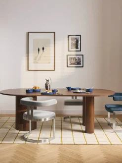 Sillas>Westwing Collection Silla cantilever tapizada Gianni Tejido gris claro, plateado