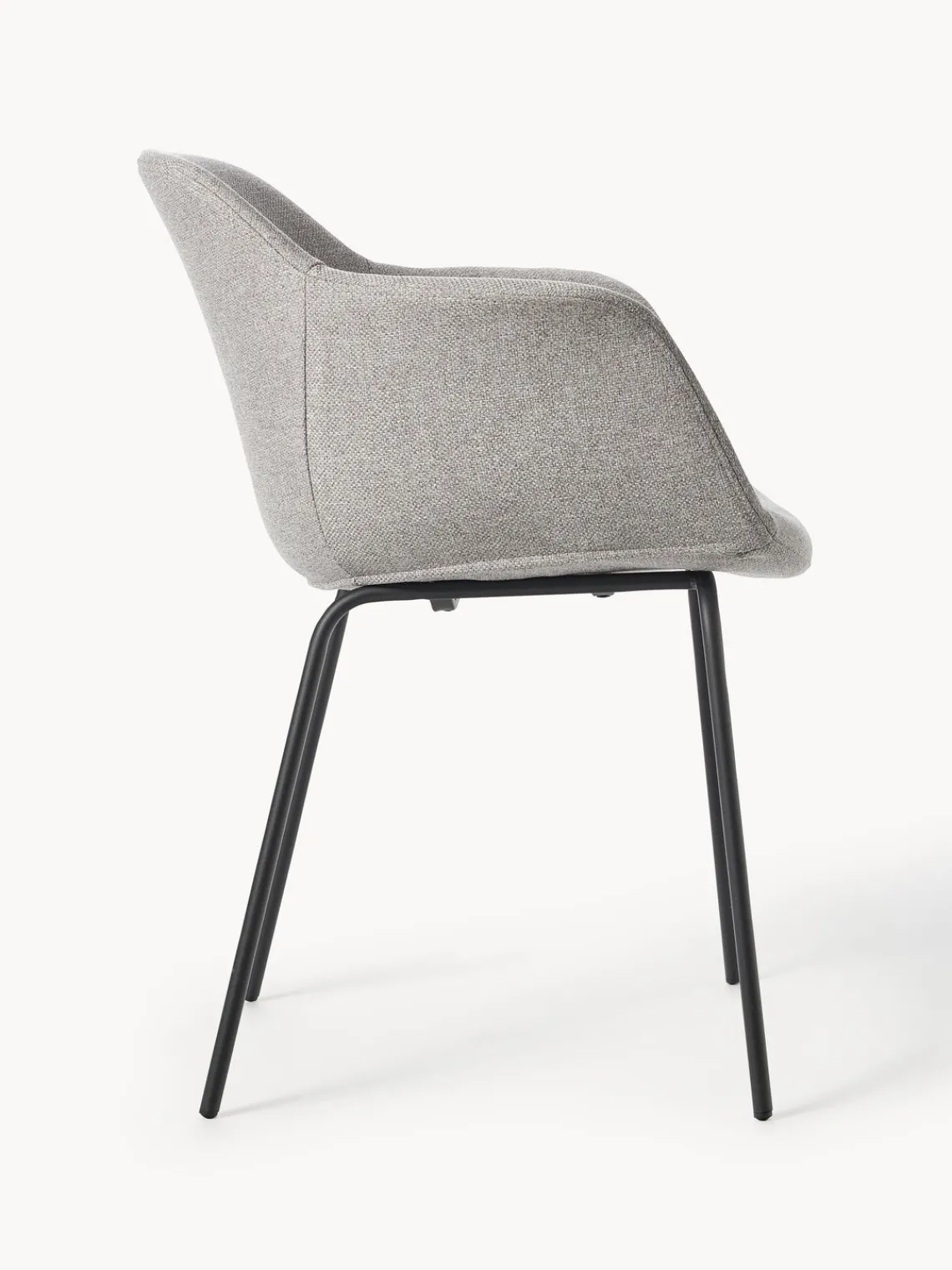 Sillas Con Reposabrazos|Sillas>Westwing Collection Silla con asiento estrecho y reposabrazos Fiji Tejido gris claro, negro