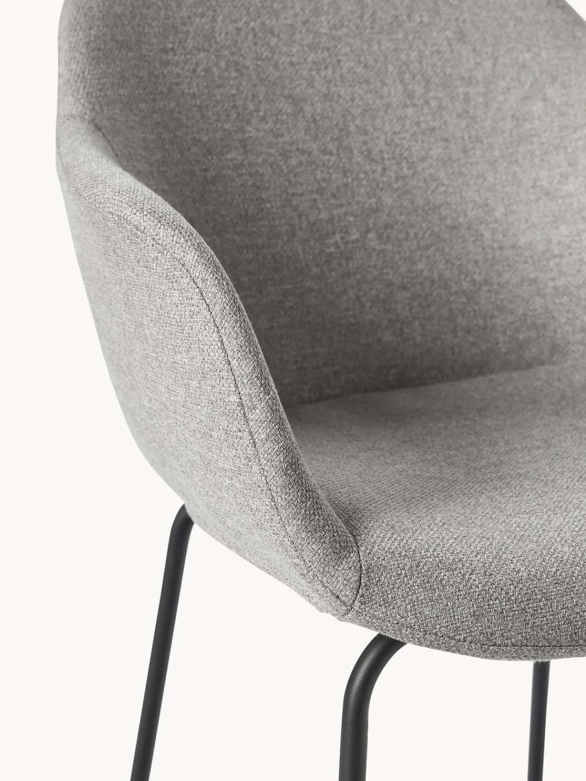 Sillas Con Reposabrazos|Sillas>Westwing Collection Silla con asiento estrecho y reposabrazos Fiji Tejido gris claro, negro