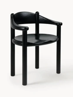 Sillas Con Reposabrazos|Sillas>GUBI Silla con reposabrazos con madera de pino Daumiller Madera de pino lacada en negro