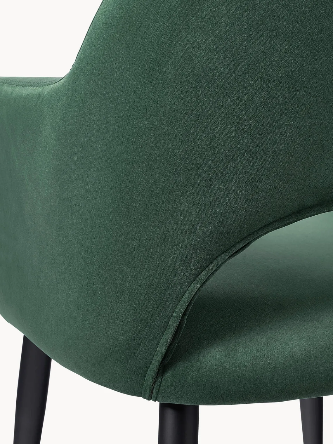 Sillas Con Reposabrazos|Sillas>Westwing Collection Silla con reposabrazos de terciopelo Rachel Terciopelo verde oscuro, negro mate