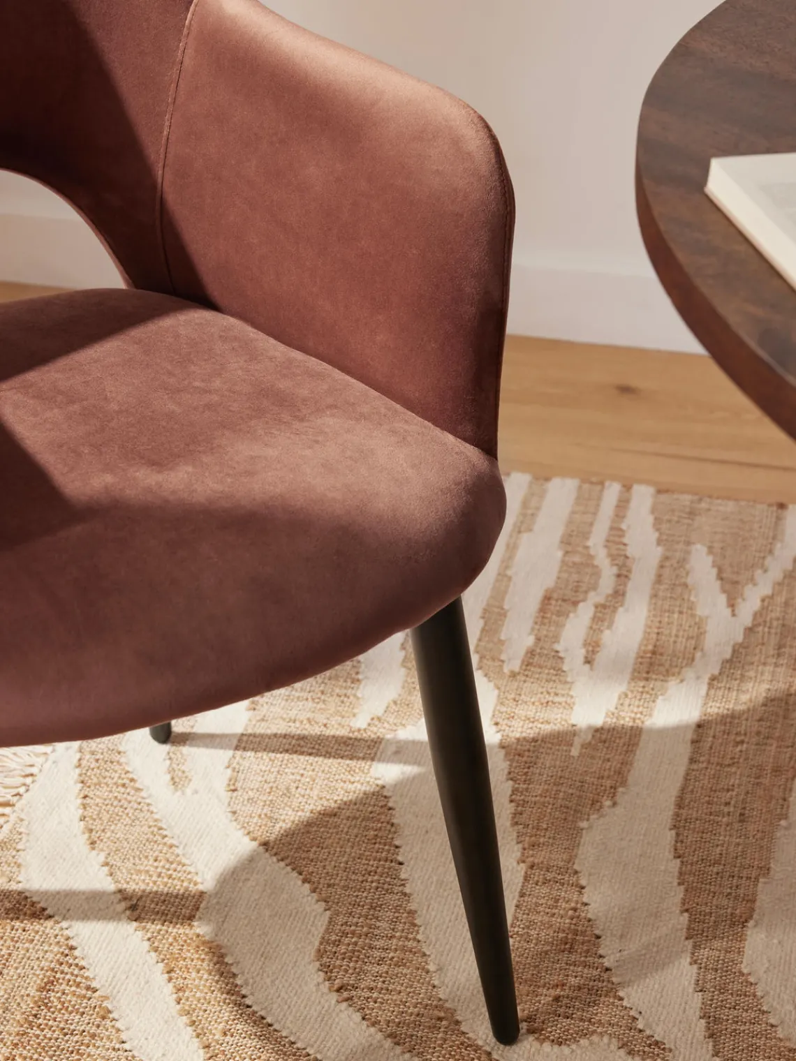 Discount Silla con reposabrazos de terciopelo Rachel Sillas Con Reposabrazos|Sillas