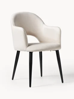 Silla con reposabrazos de terciopelo Rachel Sillas Con Reposabrazos|Sillas