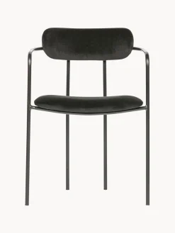 Sillas Con Reposabrazos|Sillas> Silla con reposabrazos de terciopelo y metal Elvy