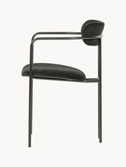 Sillas Con Reposabrazos|Sillas></noscript> Silla con reposabrazos de terciopelo y metal Elvy