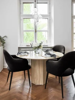 Sillas Con Reposabrazos|Sillas>Westwing Collection Silla con reposabrazos de terciopelo Rachel Terciopelo negro, negro, mate