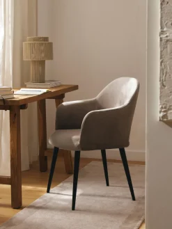 Online Silla con reposabrazos de terciopelo Rachel Sillas Con Reposabrazos|Sillas