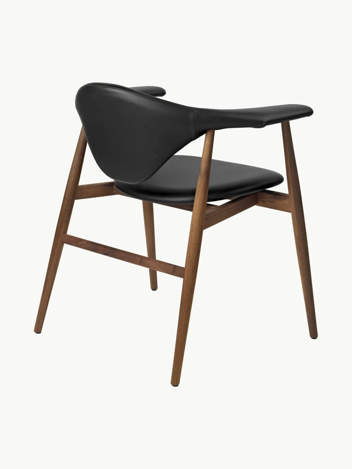 Sillas De Madera|Sillas Con Reposabrazos>GUBI Silla con reposabrazos de madera de nogal Masculo Cuero negro, madera de nogal