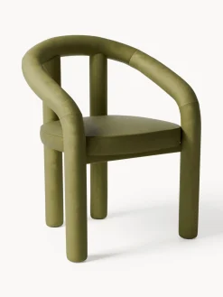 Silla con reposabrazos de terciopelo Calan Sillas